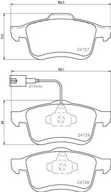 Jogo de 4 pastilhas de travão BREMBO ref. P 23 130