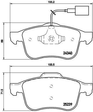 Jogo de 4 pastilhas de travão BREMBO ref. P 23 132