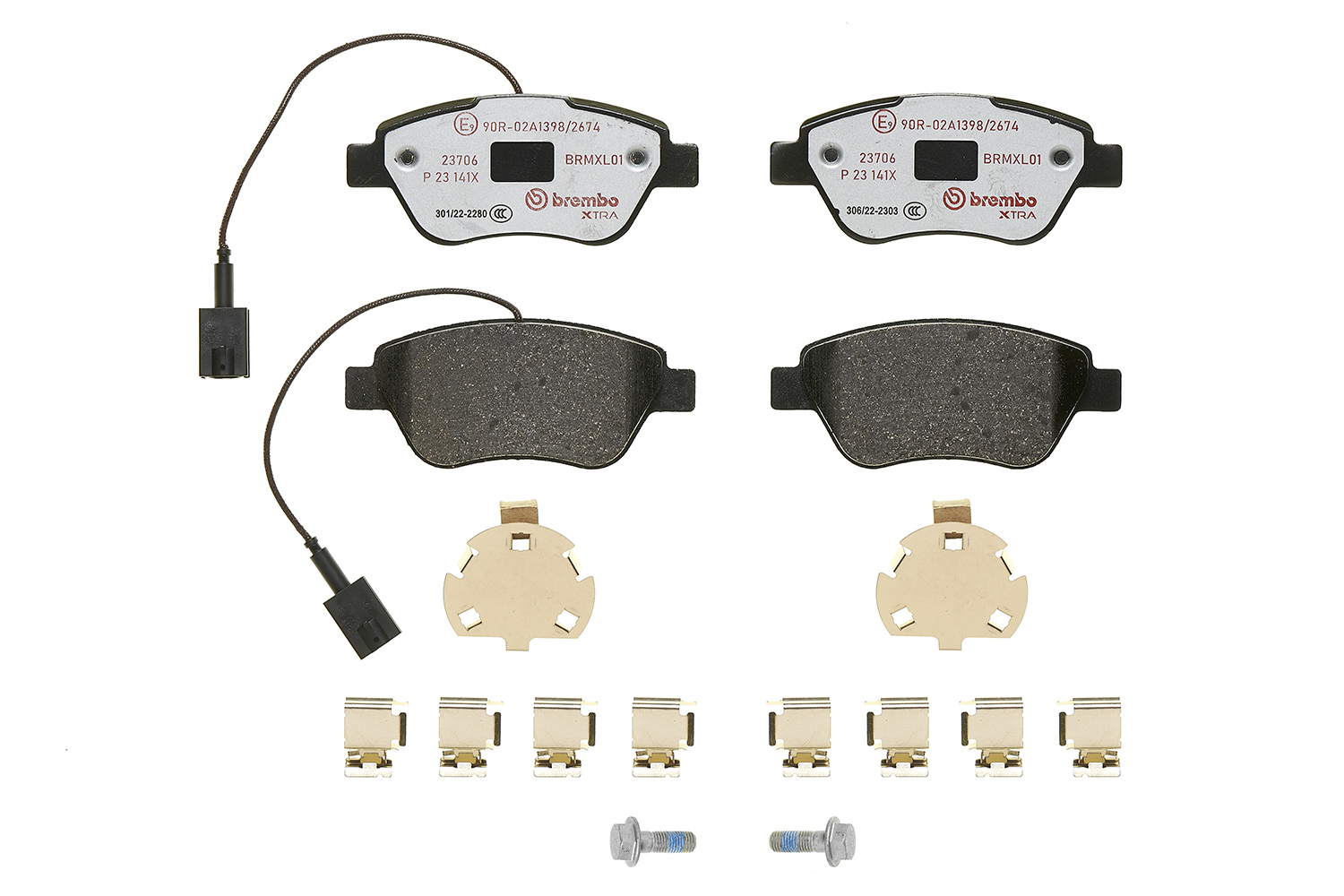 Jogo de 4 pastilhas de travão BREMBO ref. P 23 141X