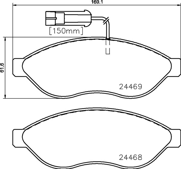 Jeu de 4 plaquettes de frein BREMBO ref. P 23 144G
