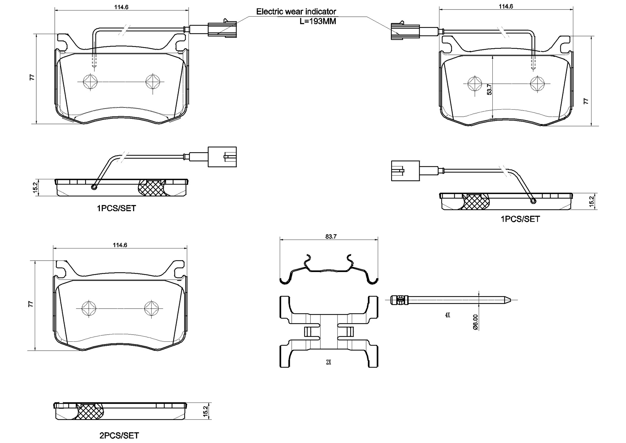 Jogo de 4 pastilhas de travão BREMBO ref. P 23 183X