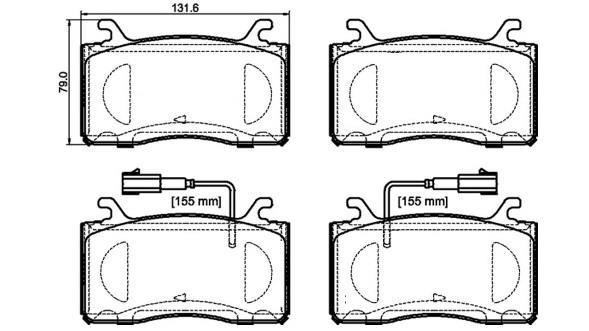 Jogo de 4 pastilhas de travão BREMBO ref. P 23 185