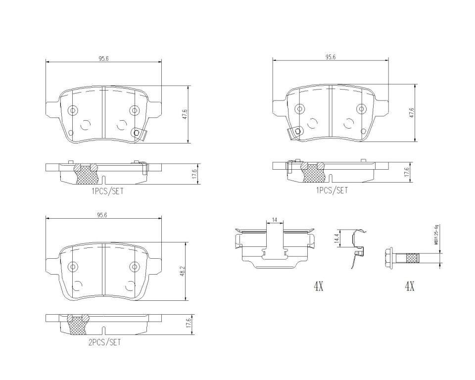 Jogo de 4 pastilhas de travão BREMBO ref. P 23 190