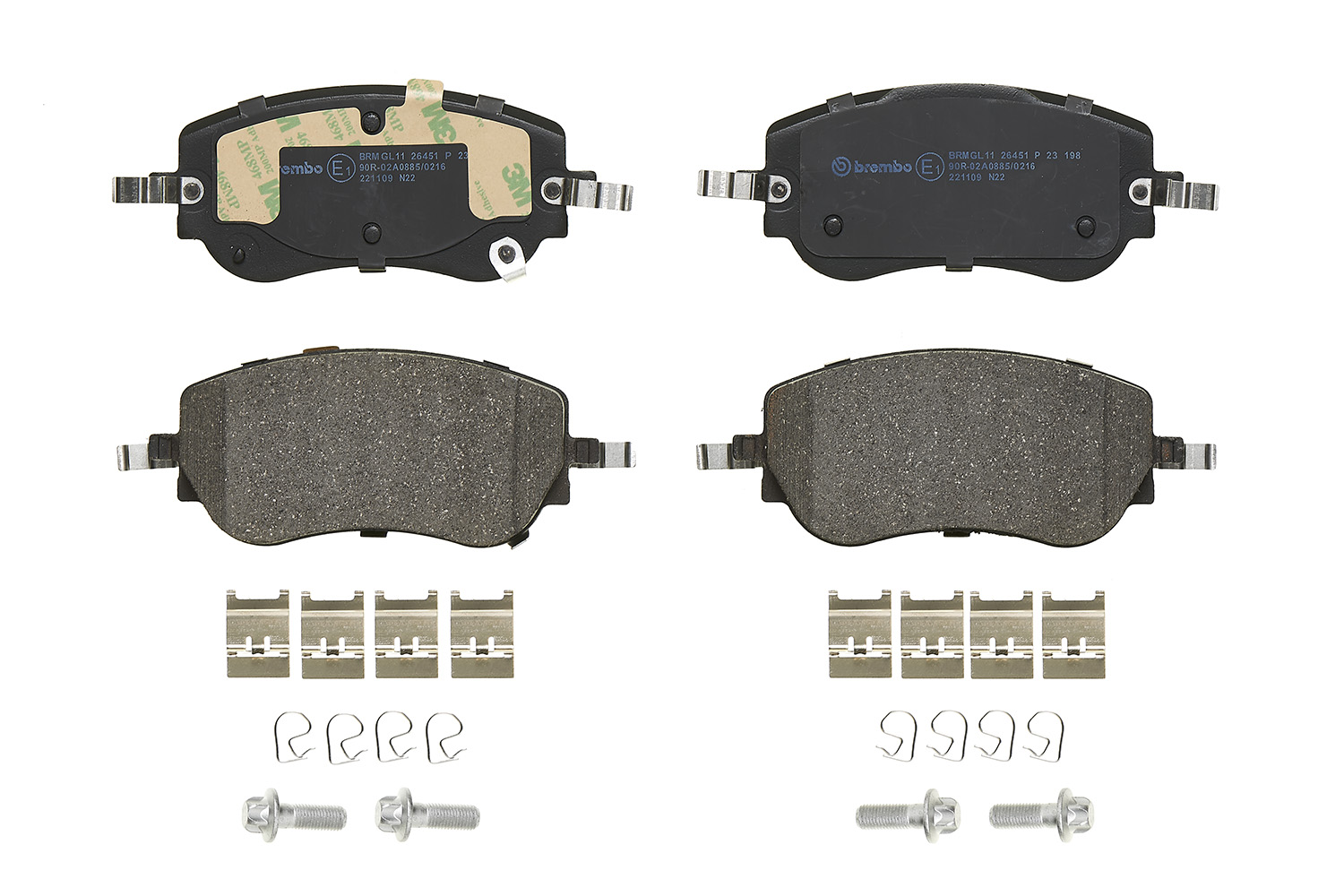 Jogo de 4 pastilhas de travão BREMBO ref. P 23 198