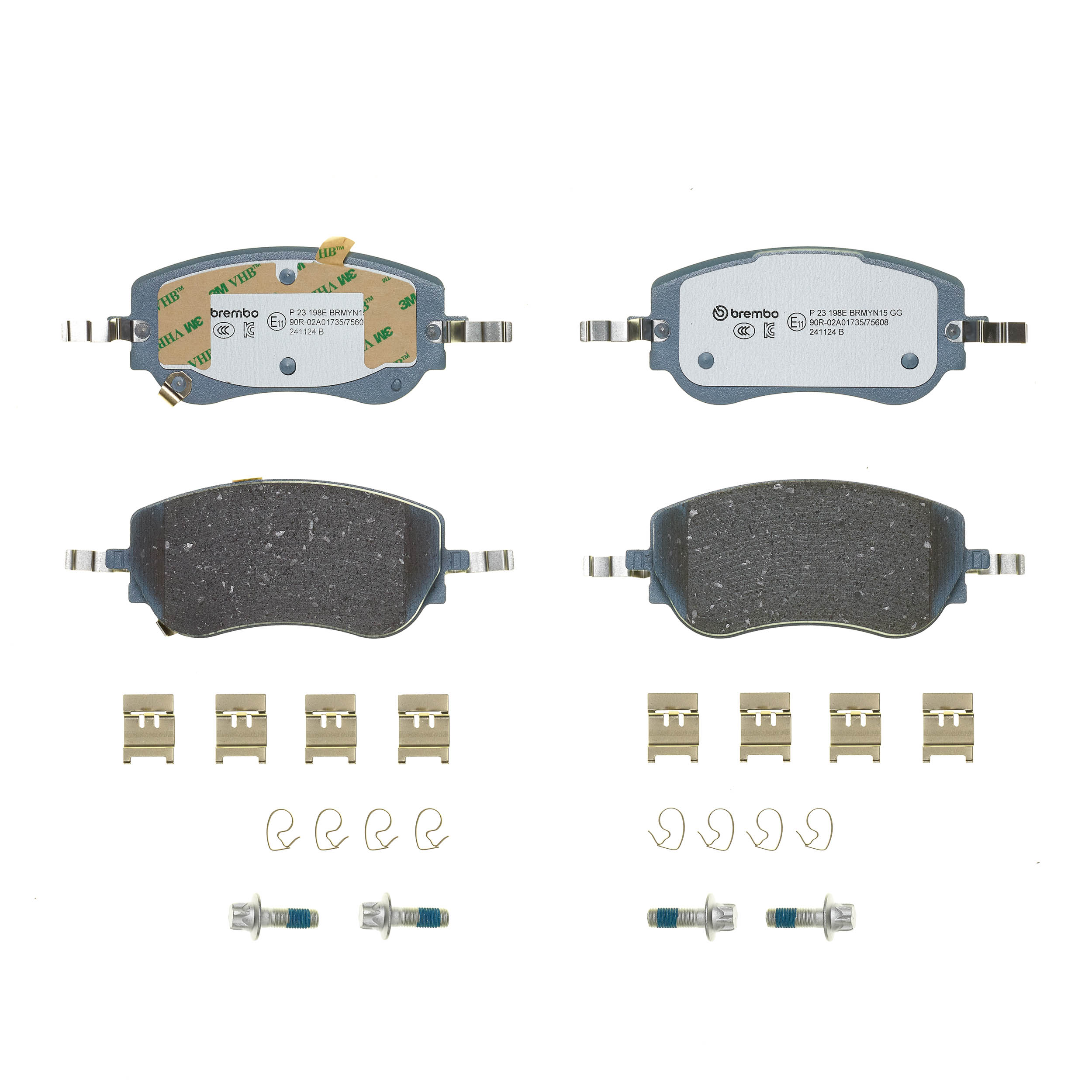 Jogo de 4 pastilhas de travão BREMBO ref. P 23 198E