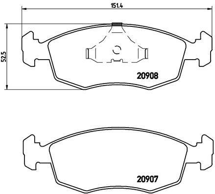 Jeu de 4 plaquettes de frein BREMBO ref. P 24 019
