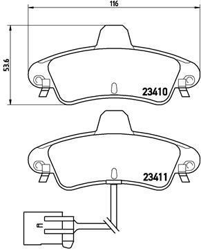 Jogo de 4 pastilhas de travão BREMBO ref. P 24 038