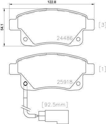 Jogo de 4 pastilhas de travão BREMBO ref. P 24 066