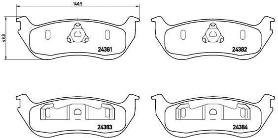 Jogo de 4 pastilhas de travão BREMBO ref. P 24 068