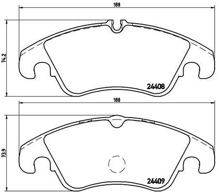 Jogo de 4 pastilhas de travão BREMBO ref. P 24 074