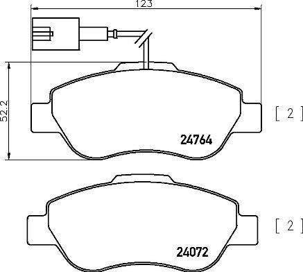 Jogo de 4 pastilhas de travão BREMBO ref. P 24 150