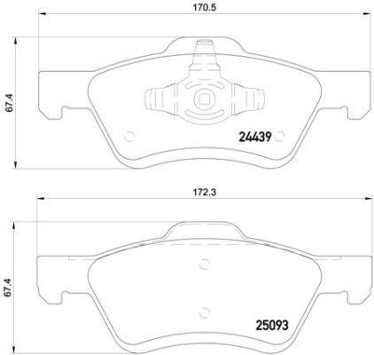 Jogo de 4 pastilhas de travão BREMBO ref. P 24 159