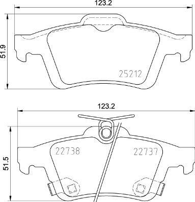 Jogo de 4 pastilhas de travão BREMBO ref. P 24 216