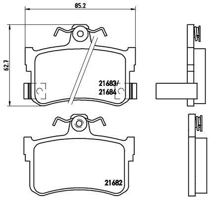 Jogo de 4 pastilhas de travão BREMBO ref. P 28 027