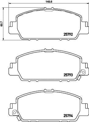 Jogo de 4 pastilhas de travão BREMBO ref. P 28 077