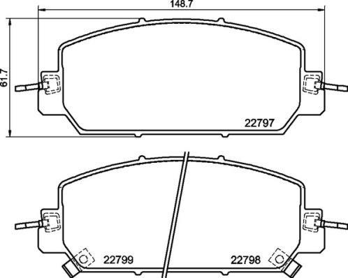 Jogo de 4 pastilhas de travão BREMBO ref. P 28 098