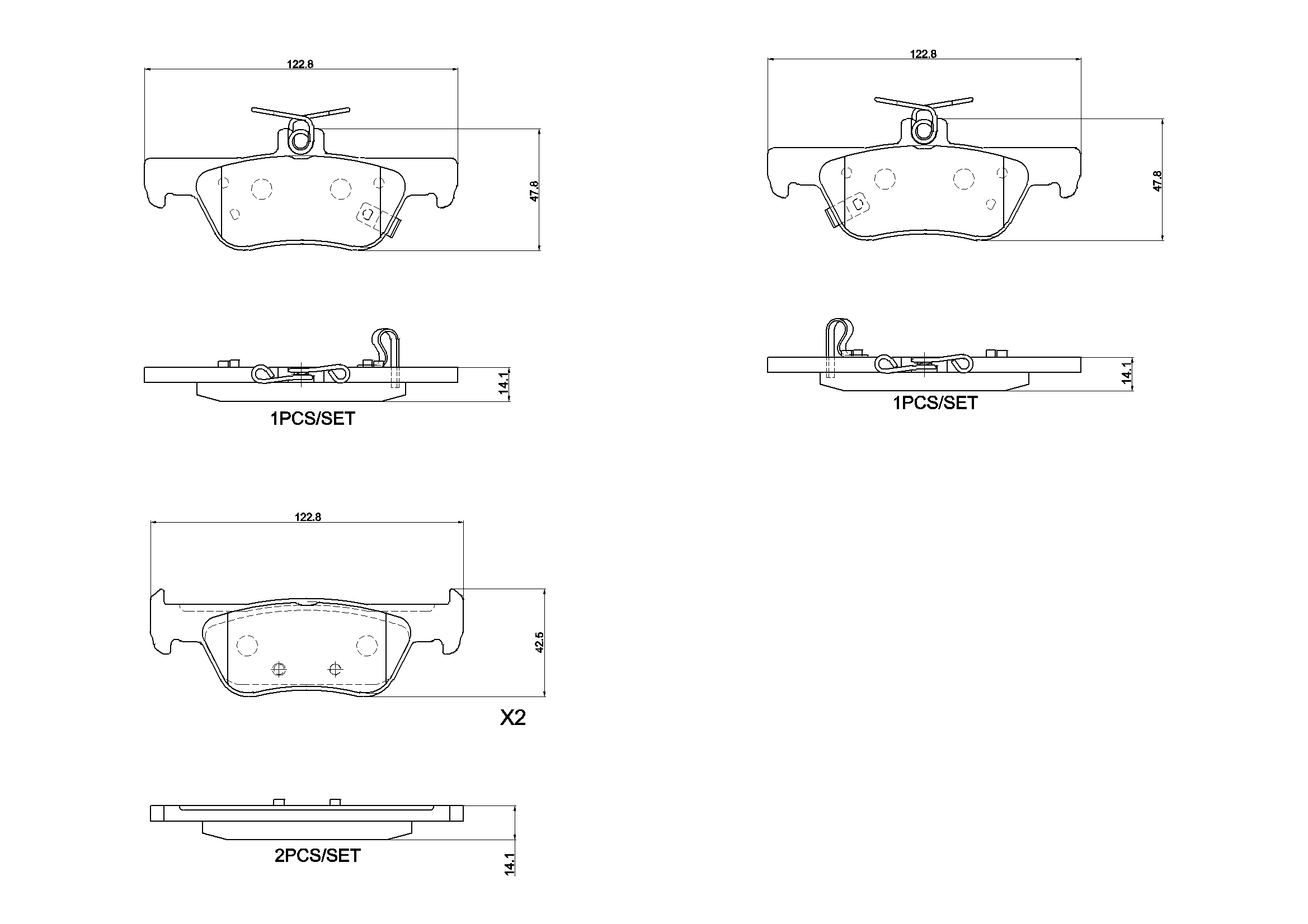 Jogo de 4 pastilhas de travão BREMBO ref. P 28 110
