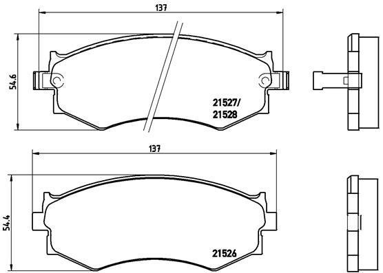 Jogo de 4 pastilhas de travão BREMBO ref. P 30 002