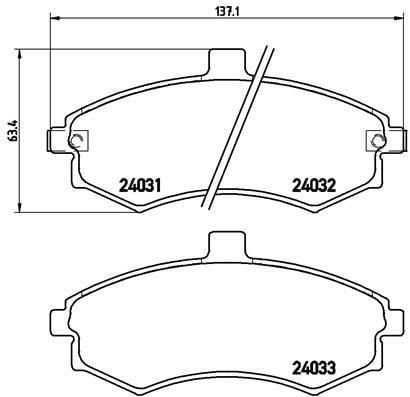 Jogo de 4 pastilhas de travão BREMBO ref. P 30 020