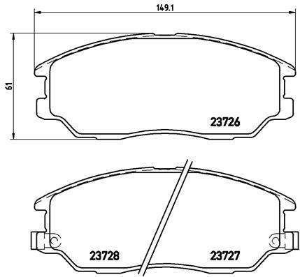 Jeu de 4 plaquettes de frein BREMBO ref. P 30 028