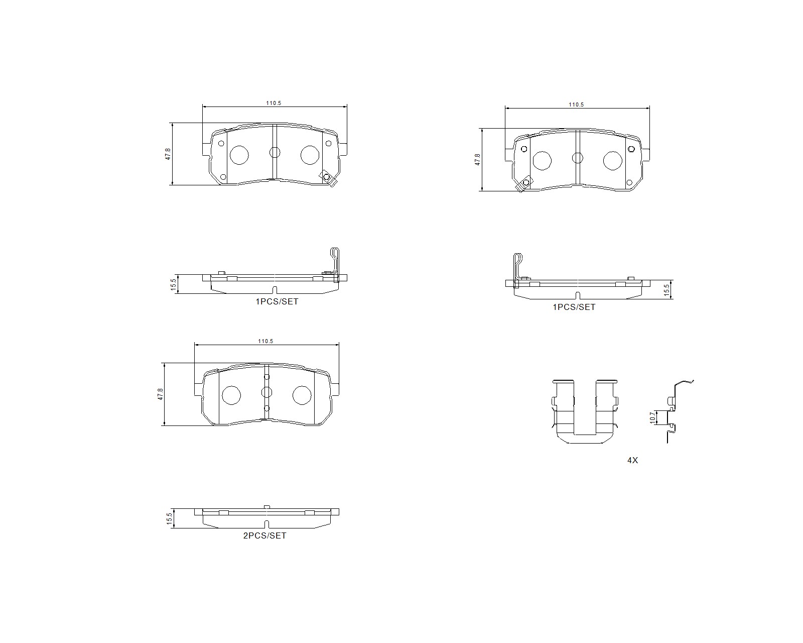 Jogo de 4 pastilhas de travão BREMBO ref. P 30 035G