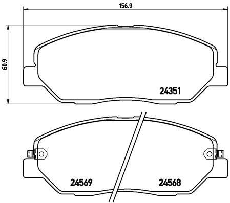 Jeu de 4 plaquettes de frein BREMBO ref. P 30 036