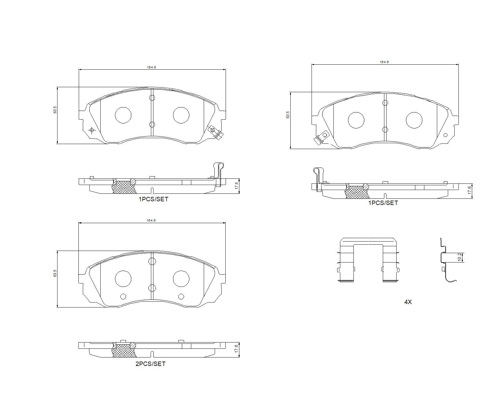 Jeu de 4 plaquettes de frein BREMBO ref. P 30 041G