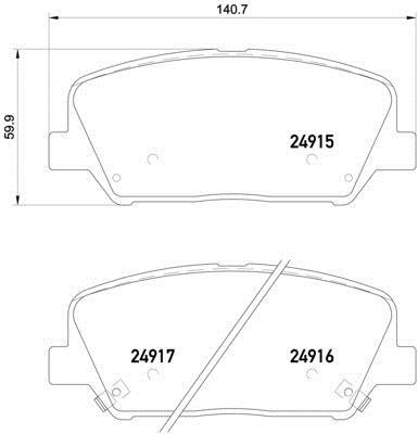 Jeu de 4 plaquettes de frein BREMBO ref. P 30 065