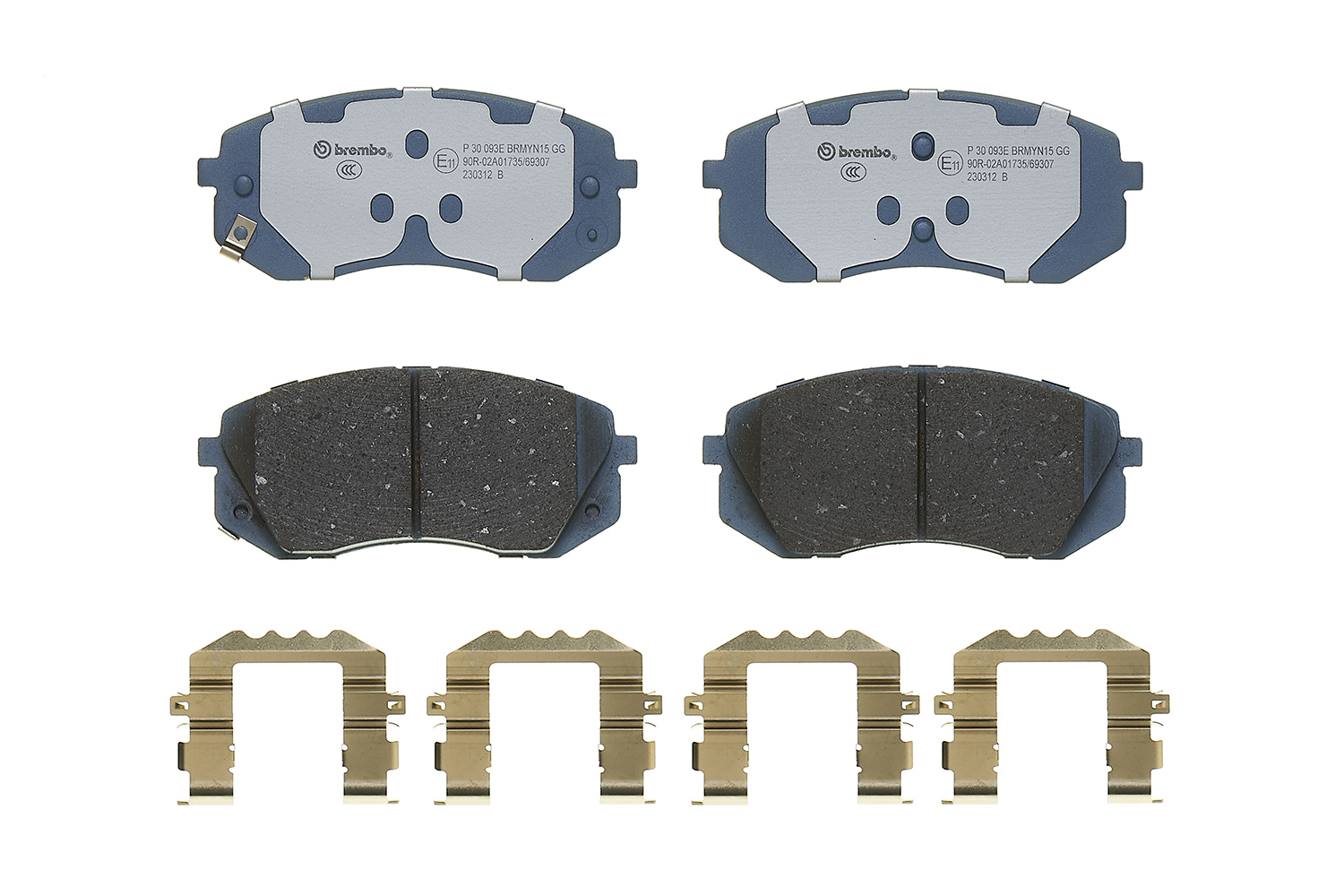 Jeu de 4 plaquettes de frein BREMBO ref. P 30 093E