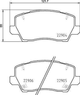 Jeu de 4 plaquettes de frein BREMBO ref. P 30 114
