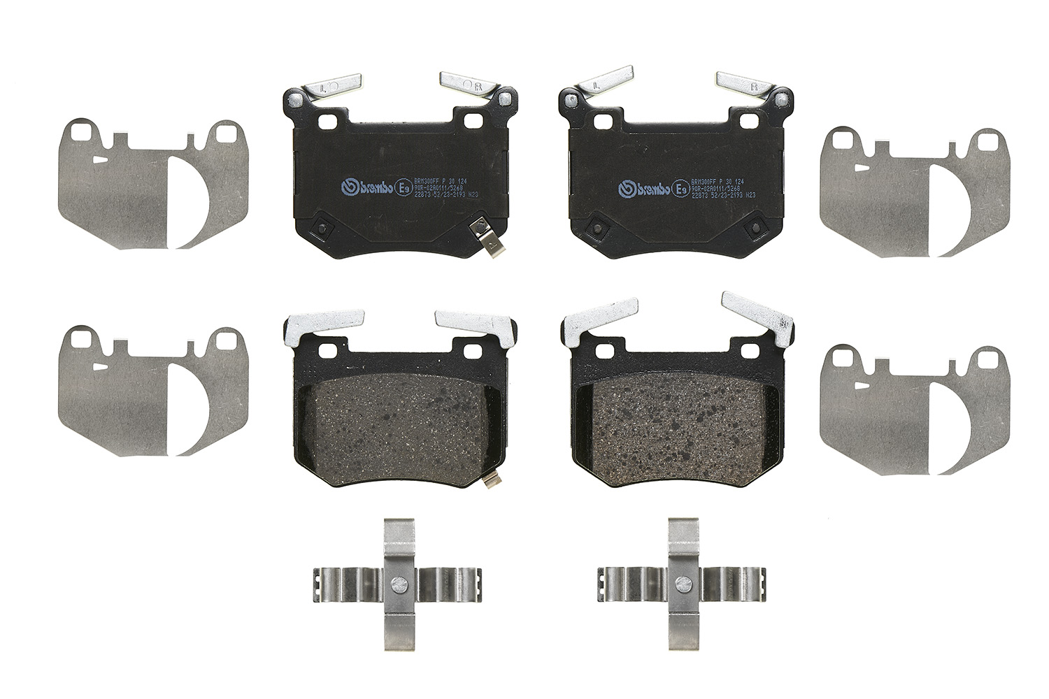 Jeu de 4 plaquettes de frein BREMBO P 30 124