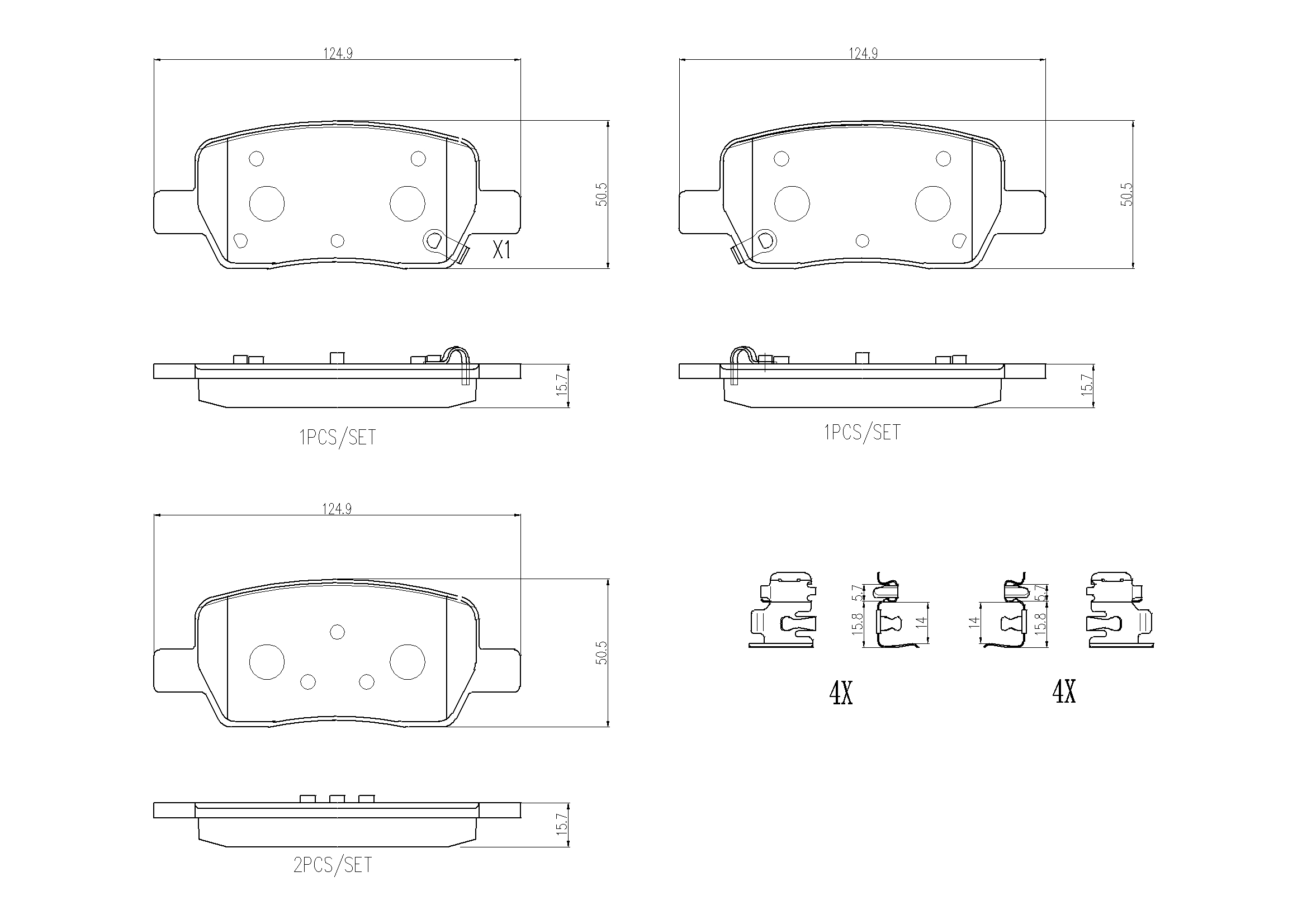 Jogo de 4 pastilhas de travão BREMBO ref. P 30 141