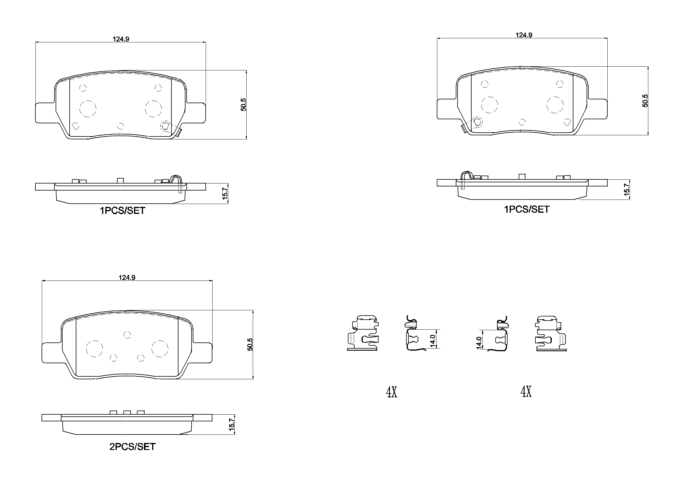 Jogo de 4 pastilhas de travão BREMBO ref. P 30 146
