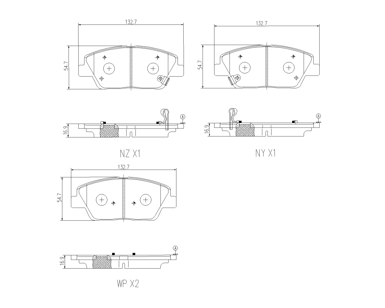 Jogo de 4 pastilhas de travão BREMBO P 30 172