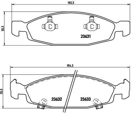 Jeu de 4 plaquettes de frein BREMBO ref. P 37 005