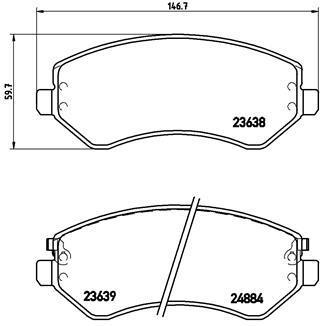 Jeu de 4 plaquettes de frein BREMBO ref. P 37 007