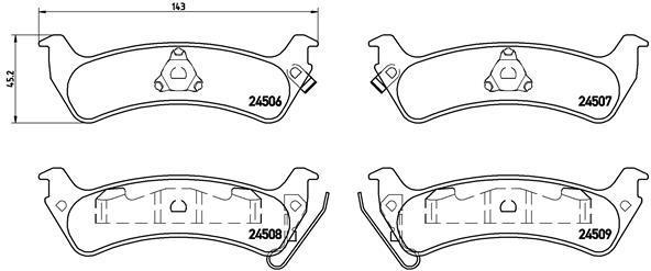 Jogo de 4 pastilhas de travão BREMBO ref. P 37 012
