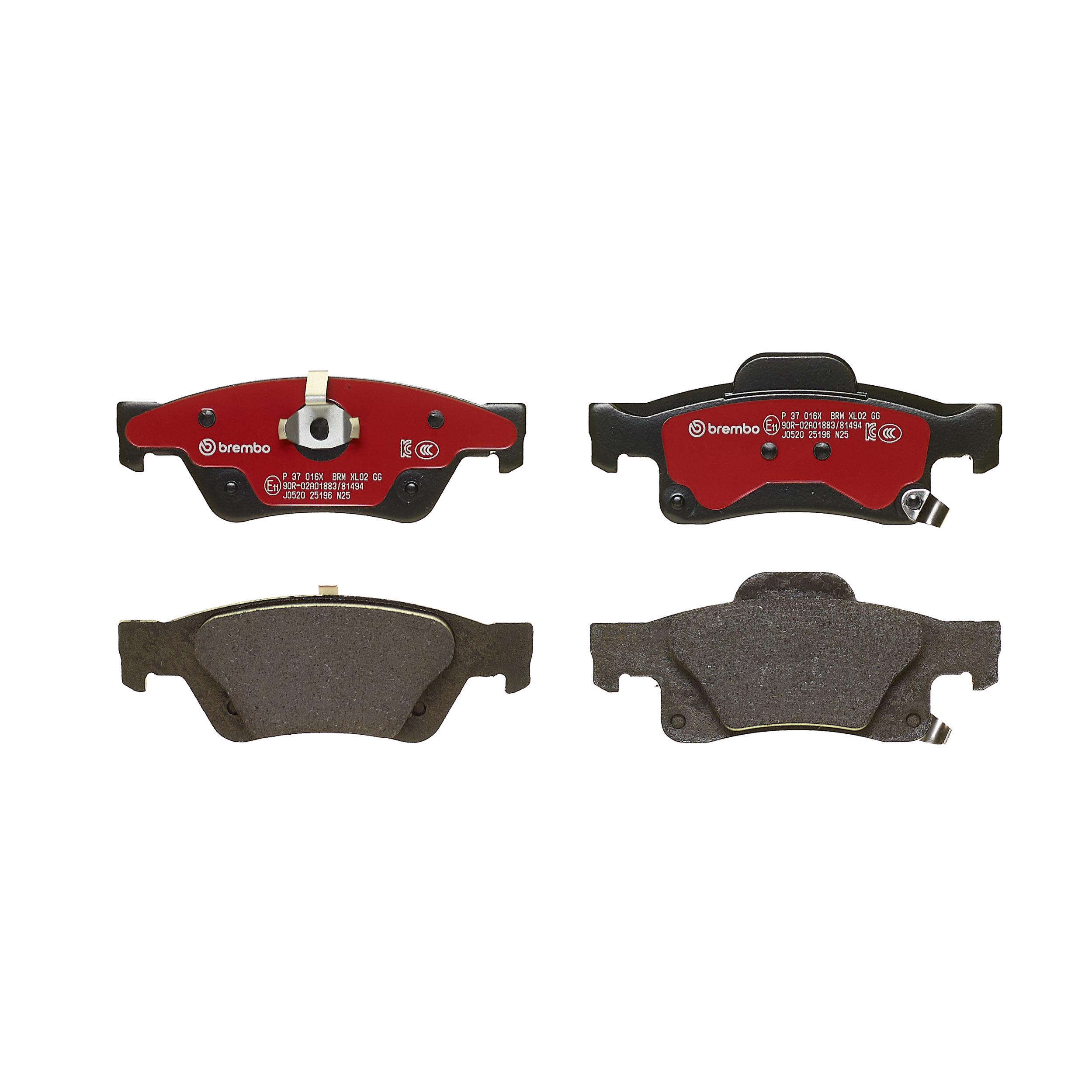 Jogo de 4 pastilhas de travão BREMBO ref. P 37 016X