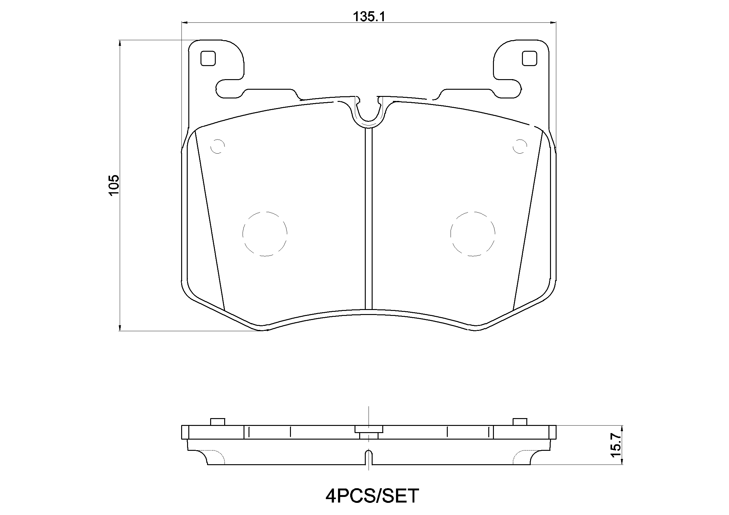 Jogo de 4 pastilhas de travão BREMBO ref. P 44 030