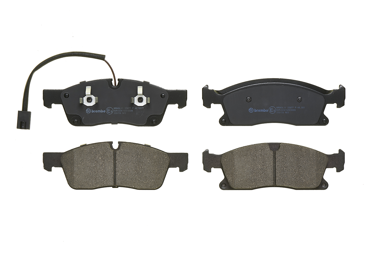 Jogo de 4 pastilhas de travão BREMBO ref. P 48 001