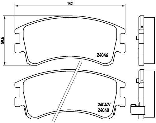 Jeu de 4 plaquettes de frein BREMBO ref. P 49 032