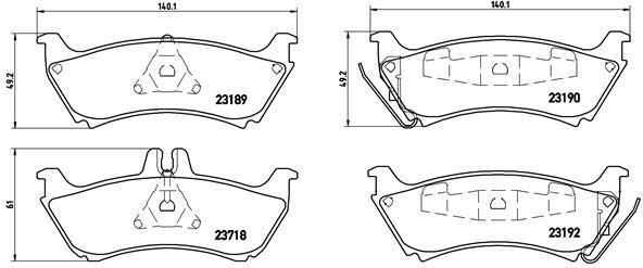 Jeu de 4 plaquettes de frein BREMBO ref. P 50 044