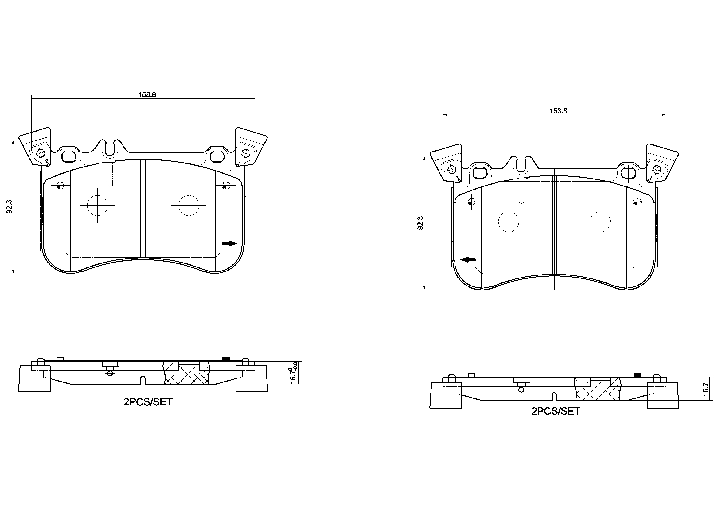 Jogo de 4 pastilhas de travão BREMBO ref. P 50 121X
