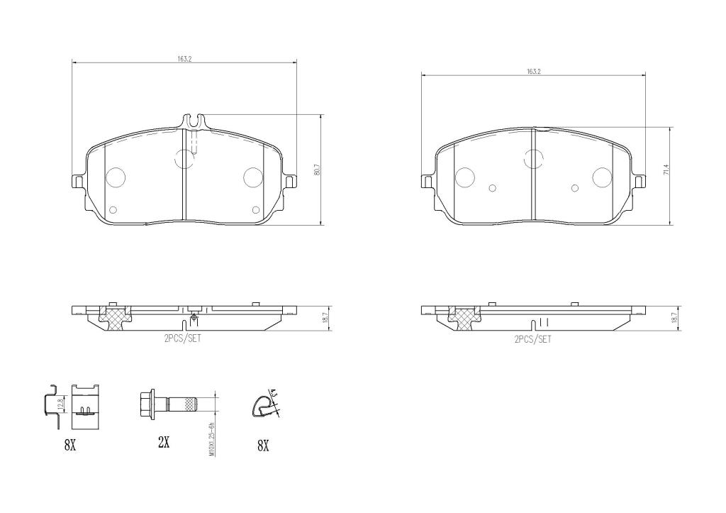 Jogo de 4 pastilhas de travão BREMBO ref. P 50 152