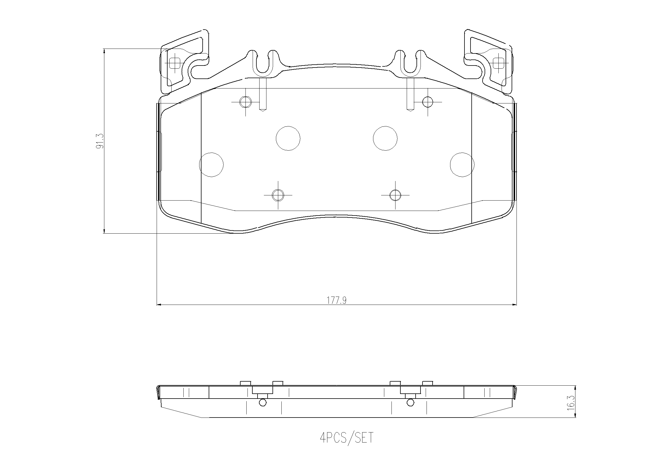 Jogo de 4 pastilhas de travão BREMBO P 50 163