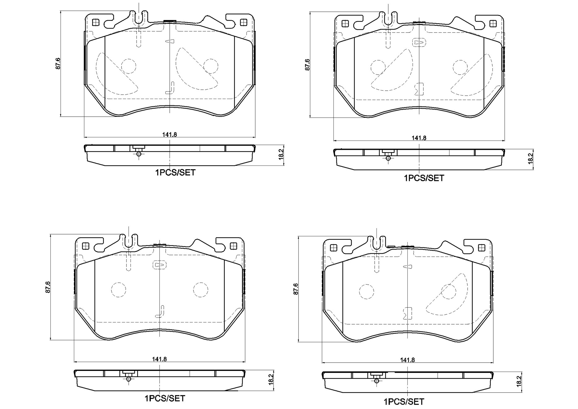 Jogo de 4 pastilhas de travão BREMBO ref. P 50 180