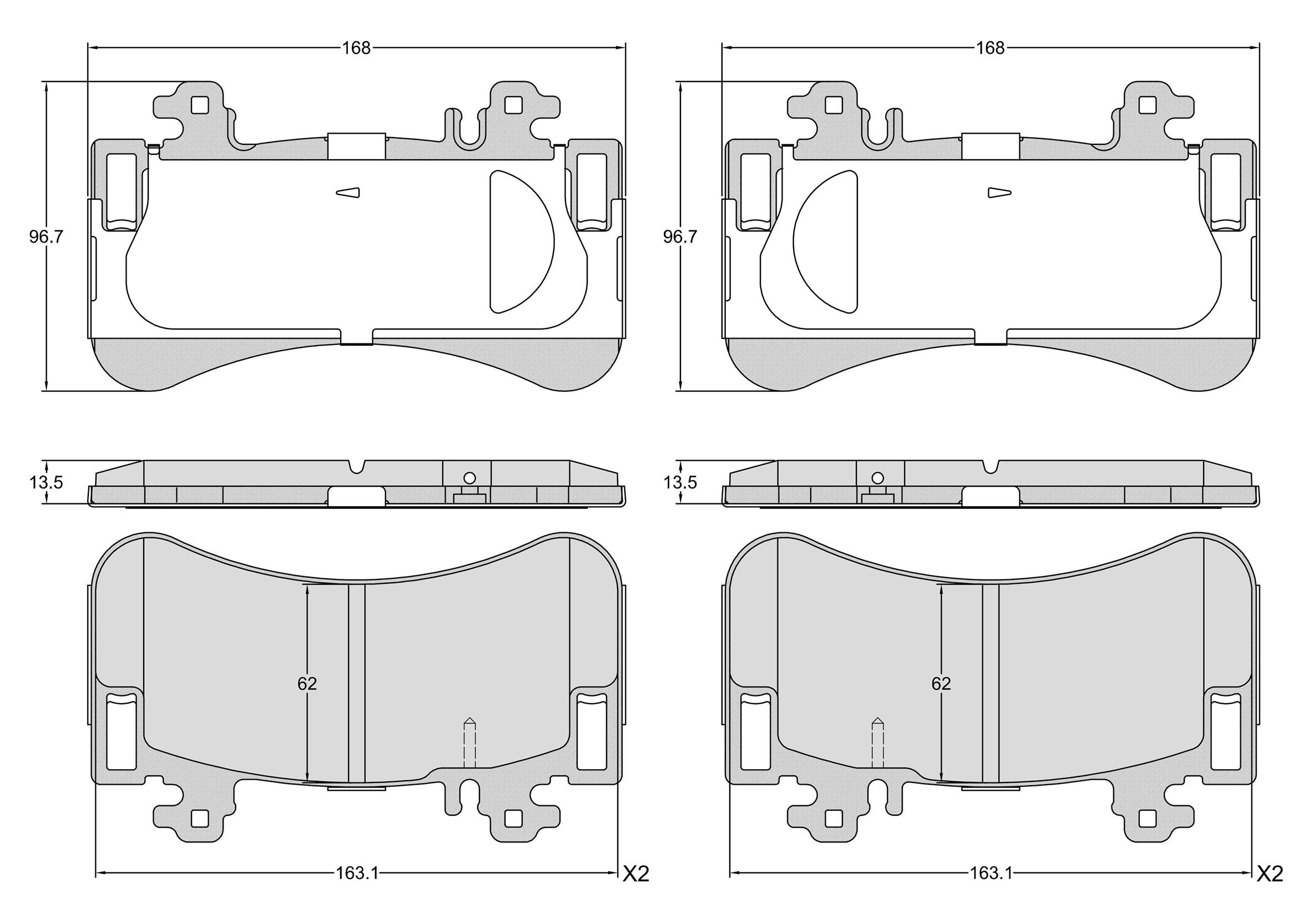 Jogo de 4 pastilhas de travão BREMBO ref. P 50 183