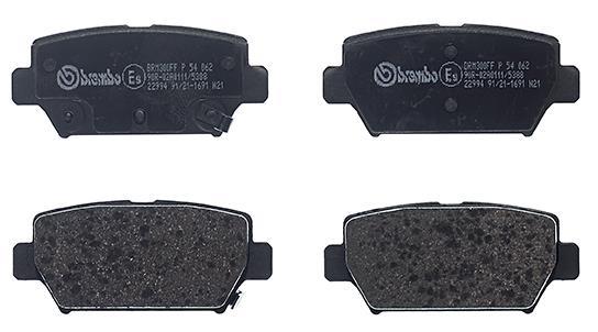 Jogo de 4 pastilhas de travão BREMBO ref. P 54 062
