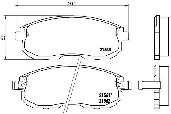 Jogo de 4 pastilhas de travão BREMBO ref. P 56 021
