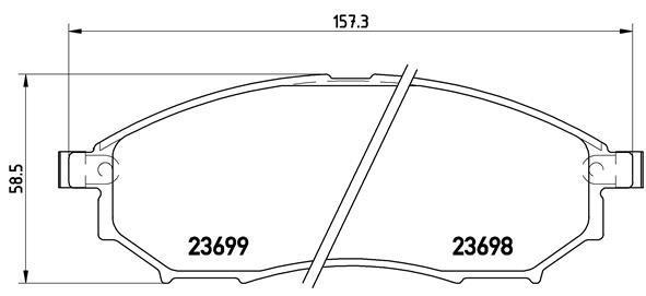 Jogo de 4 pastilhas de travão BREMBO ref. P 56 058